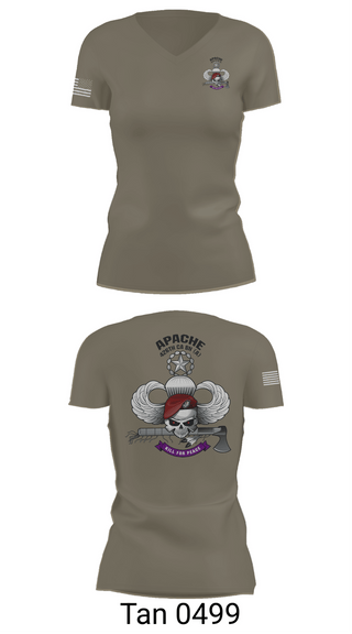 Womens Short Sleeve Vneck Shirt, A CO 426th CA BN (A), Army, Teamtime, Team time, sublimation, custom sports apparel, team uniforms, spirit wear, spiritwear, sports uniforms, custom shirts, team store, custom team store, fundraiser sports, apparel fundraiser
