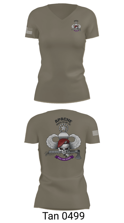 Womens Short Sleeve Vneck Shirt, A CO 426th CA BN (A), Army, Teamtime, Team time, sublimation, custom sports apparel, team uniforms, spirit wear, spiritwear, sports uniforms, custom shirts, team store, custom team store, fundraiser sports, apparel fundraiser