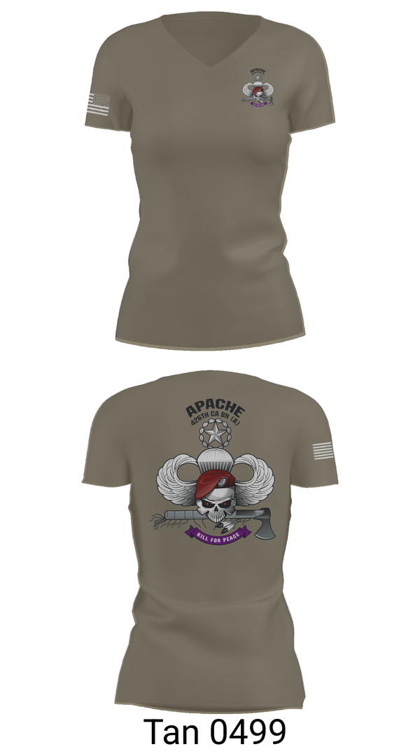 Womens Short Sleeve Vneck Shirt, A CO 426th CA BN (A), Army, Teamtime, Team time, sublimation, custom sports apparel, team uniforms, spirit wear, spiritwear, sports uniforms, custom shirts, team store, custom team store, fundraiser sports, apparel fundraiser
