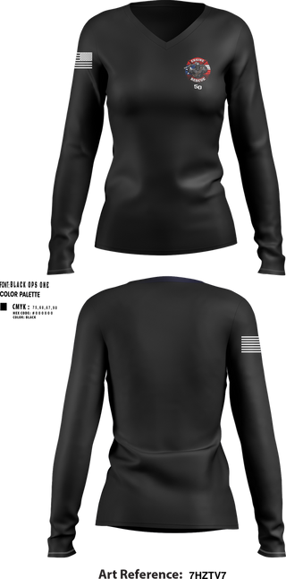 Womens Long Sleeve Vneck Shirt, Goon 50, Fire Department, Teamtime, Team time, sublimation, custom sports apparel, team uniforms, spirit wear, spiritwear, sports uniforms, custom shirts, team store, custom team store, fundraiser sports, apparel fundraiser