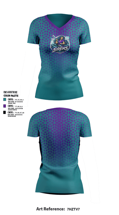 Wild Sirens 65030648 Women's Short Sleeve V-neck Shirt - 1