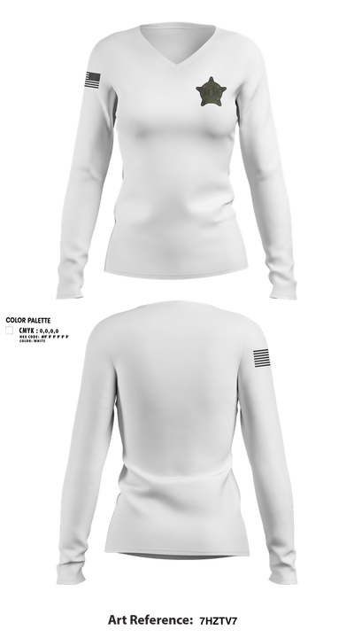Hancock County Sheriff’s Office 69722720 Women's Long Sleeve V-neck Shirt - 1