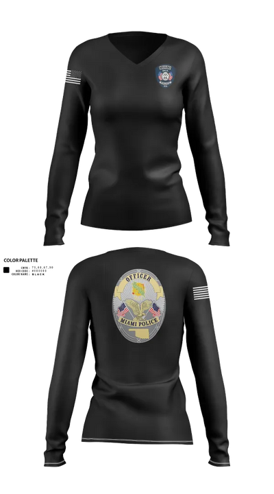 MPD Patrol 83314976 Women's Long Sleeve V-neck Shirt - 21
