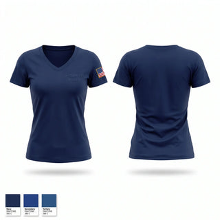 Womens Short Sleeve Vneck Shirt, Pepperell Police, Police, Teamtime, Team time, sublimation, custom sports apparel, team uniforms, spirit wear, spiritwear, sports uniforms, custom shirts, team store, custom team store, fundraiser sports, apparel fundraiser