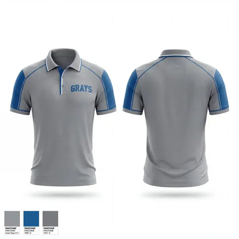 Short Sleeve Performance Polo, Grays (like the old Negro League team), Baseball, Teamtime, Team time, sublimation, custom sports apparel, team uniforms, spirit wear, spiritwear, sports uniforms, custom shirts, team store, custom team store, fundraiser sports, apparel fundraiser