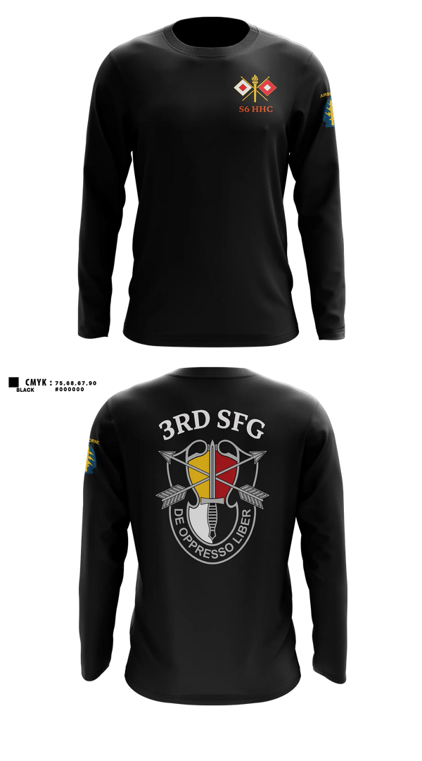 Long Sleeve Performance Shirt, S6 HHC 3SFG(A), Army, Teamtime, Team time, sublimation, custom sports apparel, team uniforms, spirit wear, spiritwear, sports uniforms, custom shirts, team store, custom team store, fundraiser sports, apparel fundraiser