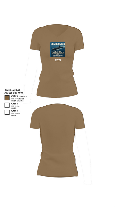 BESS 9465728 Women's Short Sleeve V-neck Shirt - 4