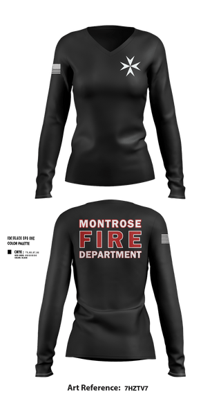 Womens Long Sleeve Vneck Shirt, MONTROSE FIRE DEPARTMENT, Fire Department, Teamtime, Team time, sublimation, custom sports apparel, team uniforms, spirit wear, spiritwear, sports uniforms, custom shirts, team store, custom team store, fundraiser sports, apparel fundraiser