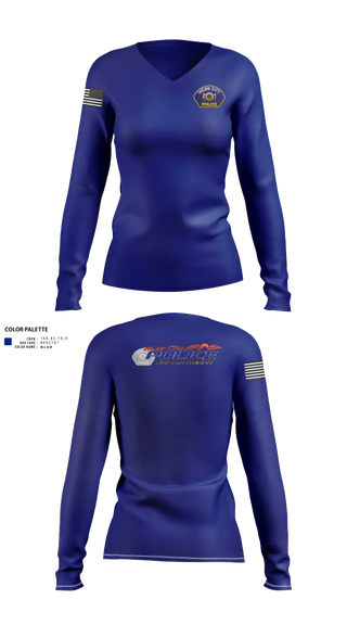 Womens Long Sleeve Vneck Shirt, Webb City Police Department, Police, Teamtime, Team time, sublimation, custom sports apparel, team uniforms, spirit wear, spiritwear, sports uniforms, custom shirts, team store, custom team store, fundraiser sports, apparel fundraiser