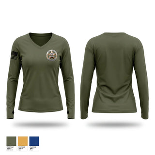 Womens Long Sleeve Vneck Shirt, Ness County Sheriff’s Office, Police, Teamtime, Team time, sublimation, custom sports apparel, team uniforms, spirit wear, spiritwear, sports uniforms, custom shirts, team store, custom team store, fundraiser sports, apparel fundraiser