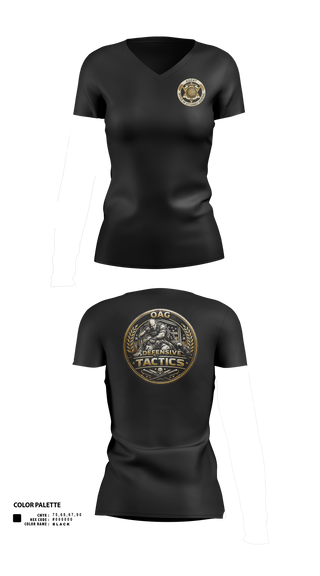 Womens Short Sleeve Vneck Shirt, OAG-DT, Police, Teamtime, Team time, sublimation, custom sports apparel, team uniforms, spirit wear, spiritwear, sports uniforms, custom shirts, team store, custom team store, fundraiser sports, apparel fundraiser