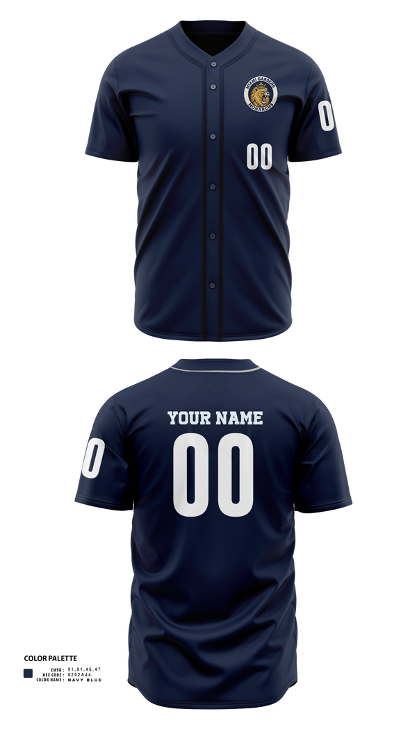 Full Button Baseball Jersey, Miami Gardens Monarchs, Baseball, Teamtime, Team time, sublimation, custom sports apparel, team uniforms, spirit wear, spiritwear, sports uniforms, custom shirts, team store, custom team store, fundraiser sports, apparel fundraiser