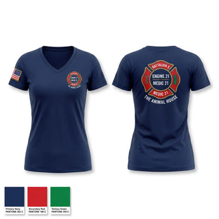 Womens Short Sleeve Vneck Shirt, The animal house, Fire Department, Teamtime, Team time, sublimation, custom sports apparel, team uniforms, spirit wear, spiritwear, sports uniforms, custom shirts, team store, custom team store, fundraiser sports, apparel fundraiser