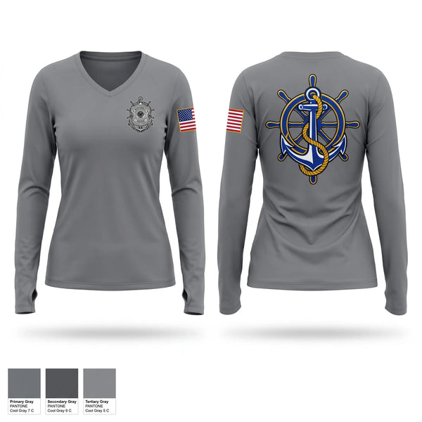 Womens Long Sleeve Vneck Shirt, Cincinnati PD Marine Patrol, Police, Teamtime, Team time, sublimation, custom sports apparel, team uniforms, spirit wear, spiritwear, sports uniforms, custom shirts, team store, custom team store, fundraiser sports, apparel fundraiser