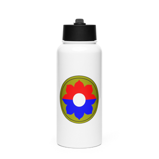 9th inf E company 15372715 Stainless Steel Water Bottle with a Straw Lid