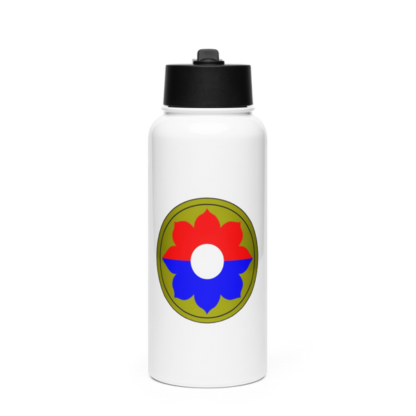9th inf E company 15372715 Stainless Steel Water Bottle with a Straw Lid