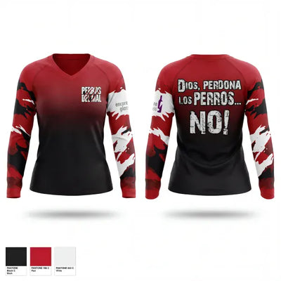 PERROS DEL MAL 57596861 Women's Long Sleeve V-neck Shirt - 1