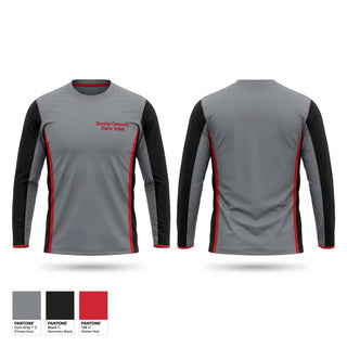 Long Sleeve Performance Shirt, Slaughter Community Charter School, Baseball, Teamtime, Team time, sublimation, custom sports apparel, team uniforms, spirit wear, spiritwear, sports uniforms, custom shirts, team store, custom team store, fundraiser sports, apparel fundraiser