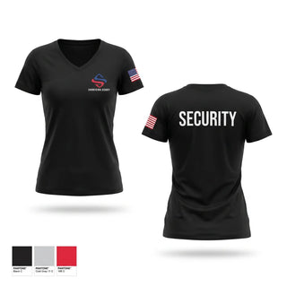 Womens Short Sleeve Vneck Shirt, Sahara Global Security, Fire Department, Teamtime, Team time, sublimation, custom sports apparel, team uniforms, spirit wear, spiritwear, sports uniforms, custom shirts, team store, custom team store, fundraiser sports, apparel fundraiser