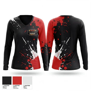 Womens Long Sleeve Vneck Shirt, Two Six Offroad, , Teamtime, Team time, sublimation, custom sports apparel, team uniforms, spirit wear, spiritwear, sports uniforms, custom shirts, team store, custom team store, fundraiser sports, apparel fundraiser