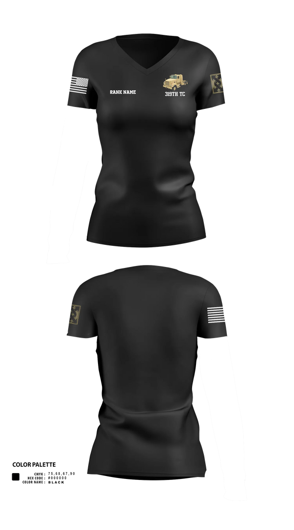 Womens Short Sleeve Vneck Shirt, 319th TC, , Teamtime, Team time, sublimation, custom sports apparel, team uniforms, spirit wear, spiritwear, sports uniforms, custom shirts, team store, custom team store, fundraiser sports, apparel fundraiser