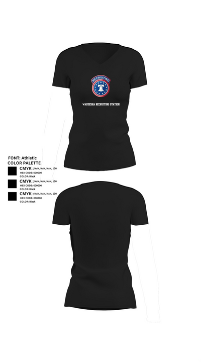 Waukesha recruiting station 70828393 Women's Short Sleeve V-neck Shirt - 24