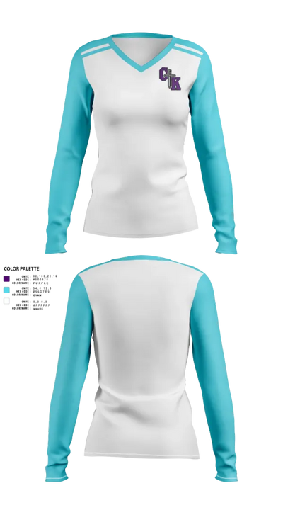 Columbia Knights Football 69359325 Women's Long Sleeve V-neck Shirt - 43