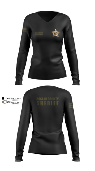 Womens Long Sleeve Vneck Shirt, Roseau County Sheriff’s Office, Police, Teamtime, Team time, sublimation, custom sports apparel, team uniforms, spirit wear, spiritwear, sports uniforms, custom shirts, team store, custom team store, fundraiser sports, apparel fundraiser