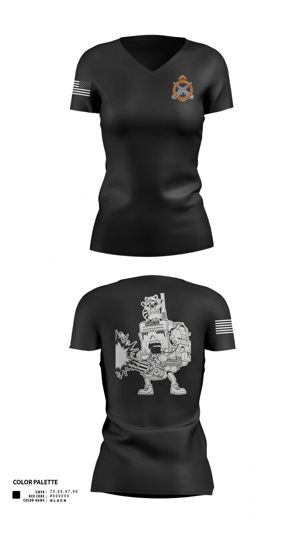 Womens Short Sleeve Vneck Shirt, 2nd Platoon, National Guard, Teamtime, Team time, sublimation, custom sports apparel, team uniforms, spirit wear, spiritwear, sports uniforms, custom shirts, team store, custom team store, fundraiser sports, apparel fundraiser