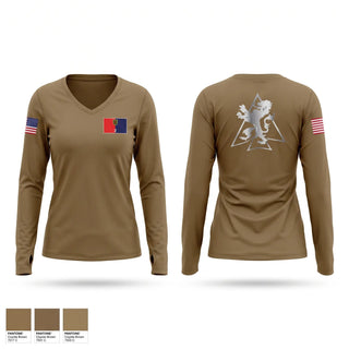 Womens Long Sleeve Vneck Shirt, DAGGER, Army, Teamtime, Team time, sublimation, custom sports apparel, team uniforms, spirit wear, spiritwear, sports uniforms, custom shirts, team store, custom team store, fundraiser sports, apparel fundraiser