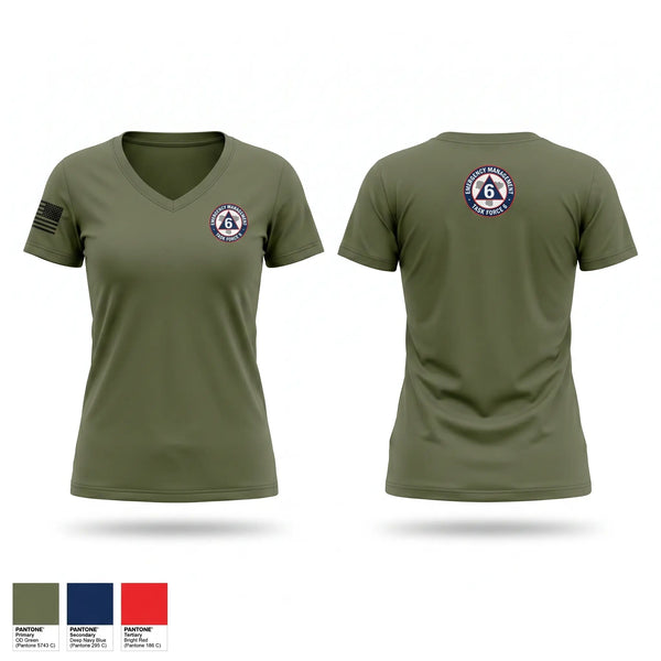 Womens Short Sleeve Vneck Shirt, EMA Task Force 6, Fire Department, Teamtime, Team time, sublimation, custom sports apparel, team uniforms, spirit wear, spiritwear, sports uniforms, custom shirts, team store, custom team store, fundraiser sports, apparel fundraiser