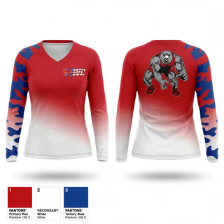 Womens Long Sleeve Vneck Shirt, Hawks Wrestling Club, Wrestling, Teamtime, Team time, sublimation, custom sports apparel, team uniforms, spirit wear, spiritwear, sports uniforms, custom shirts, team store, custom team store, fundraiser sports, apparel fundraiser