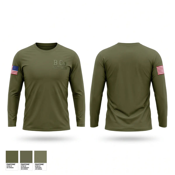 Long Sleeve Performance Shirt, B Co 122ND ASB, Army, Teamtime, Team time, sublimation, custom sports apparel, team uniforms, spirit wear, spiritwear, sports uniforms, custom shirts, team store, custom team store, fundraiser sports, apparel fundraiser