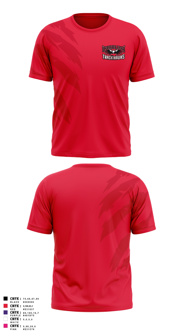Short Sleeve Performance Shirt, Carolina Track Hawks, Track & Field, Teamtime, Team time, sublimation, custom sports apparel, team uniforms, spirit wear, spiritwear, sports uniforms, custom shirts, team store, custom team store, fundraiser sports, apparel fundraiser