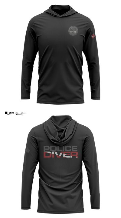 Hamilton County Police Association Dive Team 10308162 Long Sleeve Performance Shirt with hood - 1
