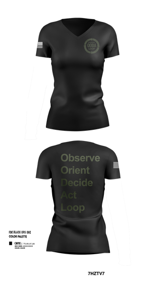 Womens Short Sleeve Vneck Shirt, OODA LOOP, Police, Teamtime, Team time, sublimation, custom sports apparel, team uniforms, spirit wear, spiritwear, sports uniforms, custom shirts, team store, custom team store, fundraiser sports, apparel fundraiser