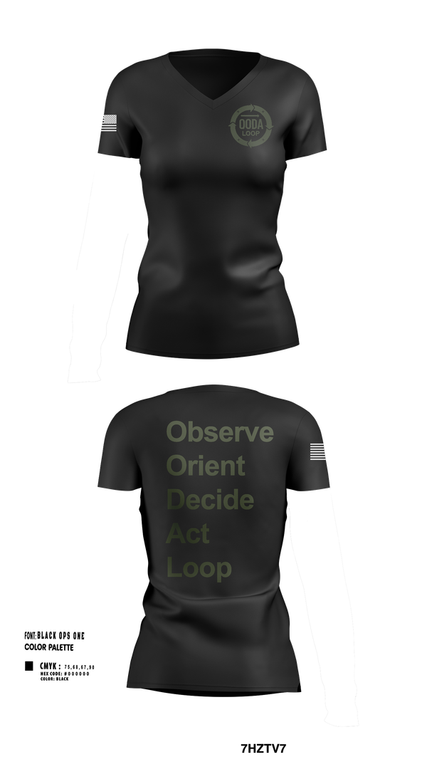 Womens Short Sleeve Vneck Shirt, OODA LOOP, Police, Teamtime, Team time, sublimation, custom sports apparel, team uniforms, spirit wear, spiritwear, sports uniforms, custom shirts, team store, custom team store, fundraiser sports, apparel fundraiser