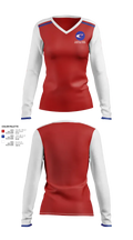 Caldwell Parish Junior High School Softball 84975544 Women's Long Sleeve V-neck Shirt - 1