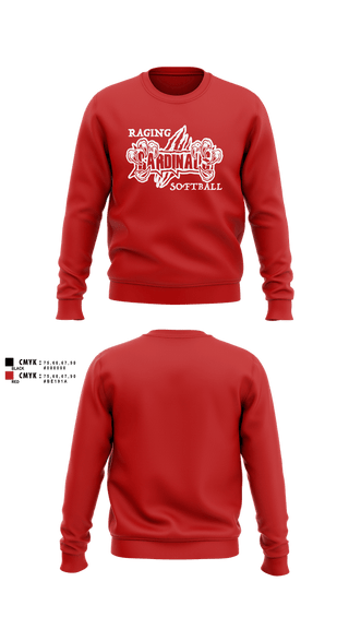 Crew Neck Sweatshirt, Raging Cardinals, Softball, Teamtime, Team time, sublimation, custom sports apparel, team uniforms, spirit wear, spiritwear, sports uniforms, custom shirts, team store, custom team store, fundraiser sports, apparel fundraiser