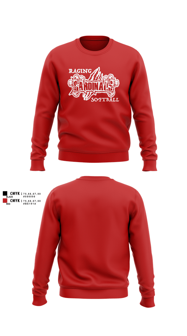 Crew Neck Sweatshirt, Raging Cardinals, Softball, Teamtime, Team time, sublimation, custom sports apparel, team uniforms, spirit wear, spiritwear, sports uniforms, custom shirts, team store, custom team store, fundraiser sports, apparel fundraiser