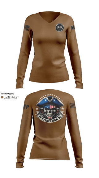 Womens Long Sleeve Vneck Shirt, , Army, Teamtime, Team time, sublimation, custom sports apparel, team uniforms, spirit wear, spiritwear, sports uniforms, custom shirts, team store, custom team store, fundraiser sports, apparel fundraiser