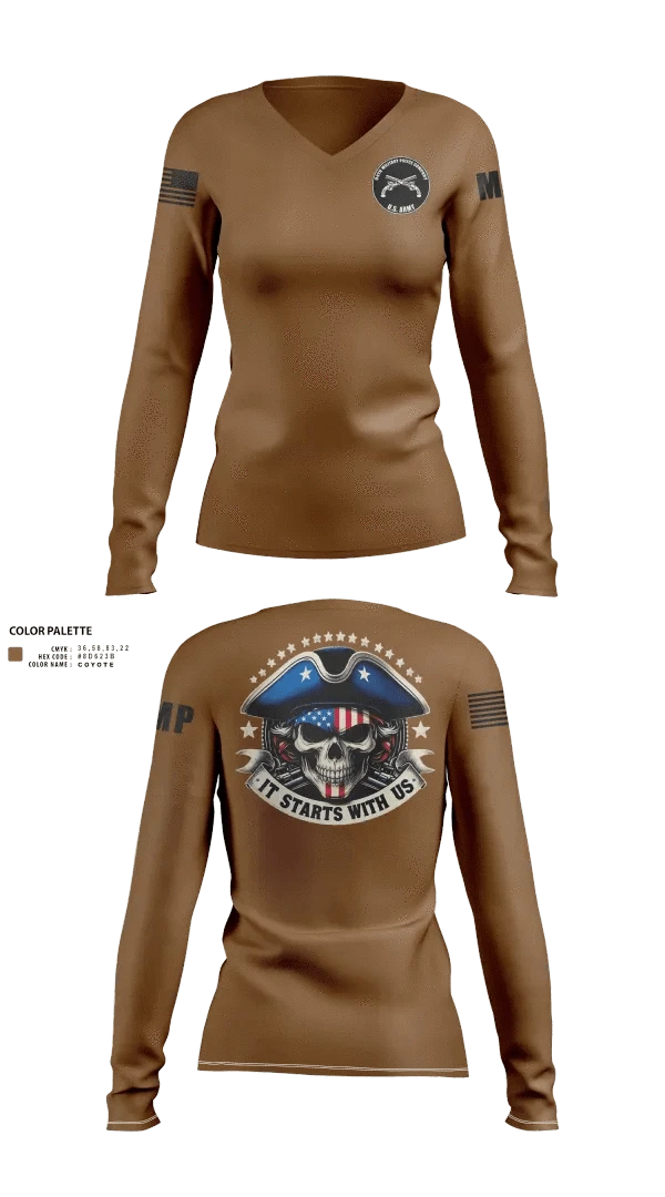 Womens Long Sleeve Vneck Shirt, , Army, Teamtime, Team time, sublimation, custom sports apparel, team uniforms, spirit wear, spiritwear, sports uniforms, custom shirts, team store, custom team store, fundraiser sports, apparel fundraiser