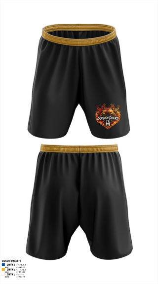 Mens Soccer Shorts, Golden Deers FC, Men's Soccer, Teamtime, Team time, sublimation, custom sports apparel, team uniforms, spirit wear, spiritwear, sports uniforms, custom shirts, team store, custom team store, fundraiser sports, apparel fundraiser