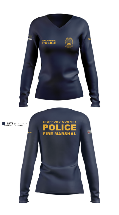 Stafford County Fire Marshal's Office 23358939 Women's Long Sleeve V-neck Shirt - 5