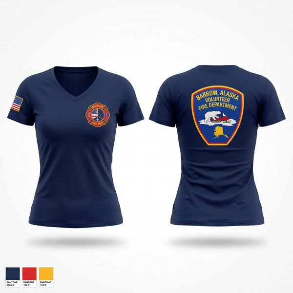 Womens Short Sleeve Vneck Shirt, Barrow Volunteer Fire Department, Fire Department, Teamtime, Team time, sublimation, custom sports apparel, team uniforms, spirit wear, spiritwear, sports uniforms, custom shirts, team store, custom team store, fundraiser sports, apparel fundraiser