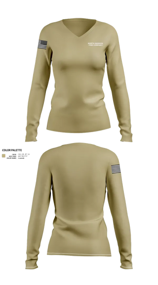 Womens Long Sleeve Vneck Shirt, North Bangor Fire Company, , Teamtime, Team time, sublimation, custom sports apparel, team uniforms, spirit wear, spiritwear, sports uniforms, custom shirts, team store, custom team store, fundraiser sports, apparel fundraiser