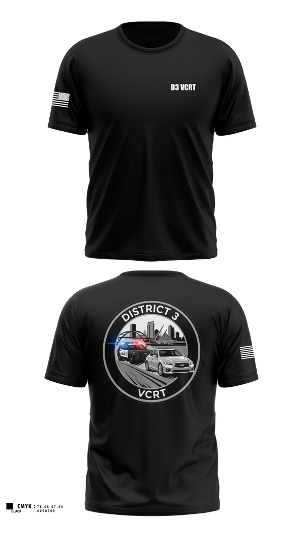D3 Violent Crimes Reduction Team 16983979 Old School Cotton Feel Shirt - 1