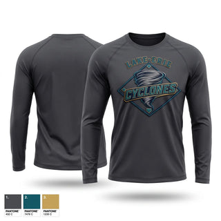 Long Sleeve Performance Shirt, Lake-Erie Cyclones, Baseball, Teamtime, Team time, sublimation, custom sports apparel, team uniforms, spirit wear, spiritwear, sports uniforms, custom shirts, team store, custom team store, fundraiser sports, apparel fundraiser