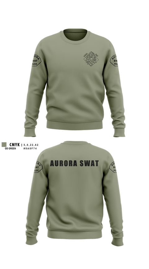 Crew Neck Sweatshirt, Aurora SWAT, Police, Teamtime, Team time, sublimation, custom sports apparel, team uniforms, spirit wear, spiritwear, sports uniforms, custom shirts, team store, custom team store, fundraiser sports, apparel fundraiser