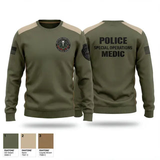 Crew Neck Sweatshirt, Muscogee Nation Police Tactical Medical team, Police, Teamtime, Team time, sublimation, custom sports apparel, team uniforms, spirit wear, spiritwear, sports uniforms, custom shirts, team store, custom team store, fundraiser sports, apparel fundraiser